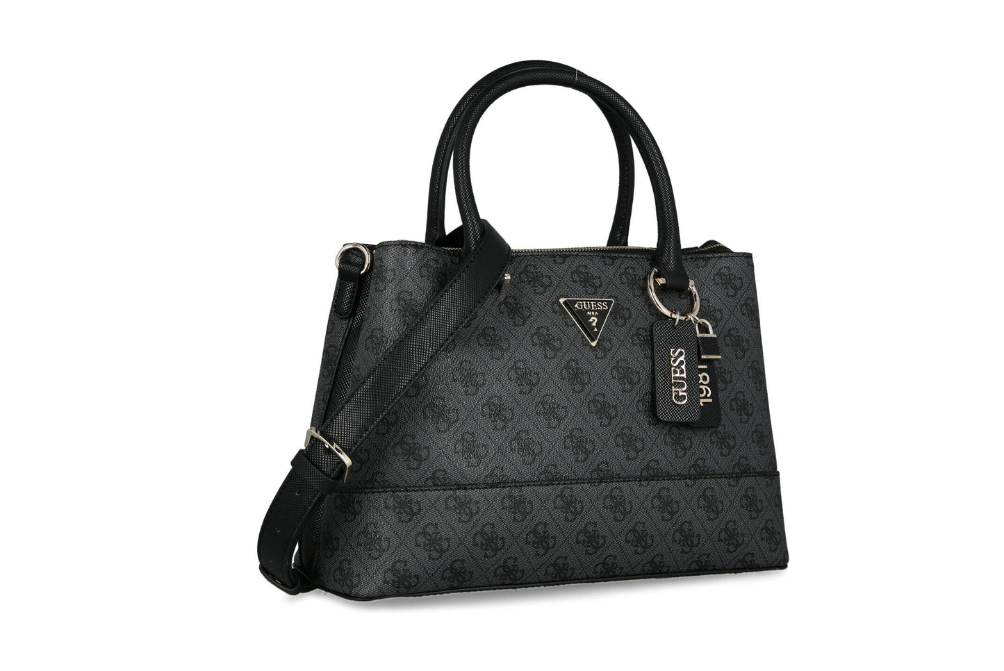 Guess Classic Dark Grey Monogram Handbag For Women 18#