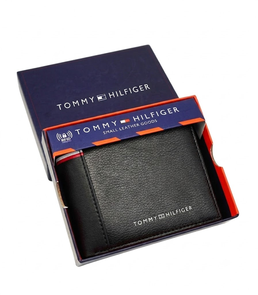 Tommy Hilfiger Men's Classic Leather Wallet – Premium Slim Bi-Fold Wallet with Coin Pocket#082