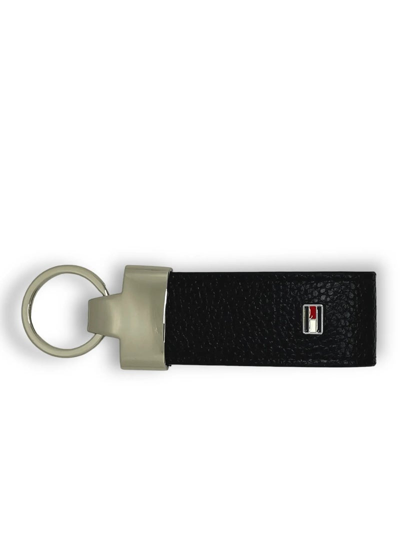 TH Black Leather Wallet-Keychain-Card Holder Set For Men 2#