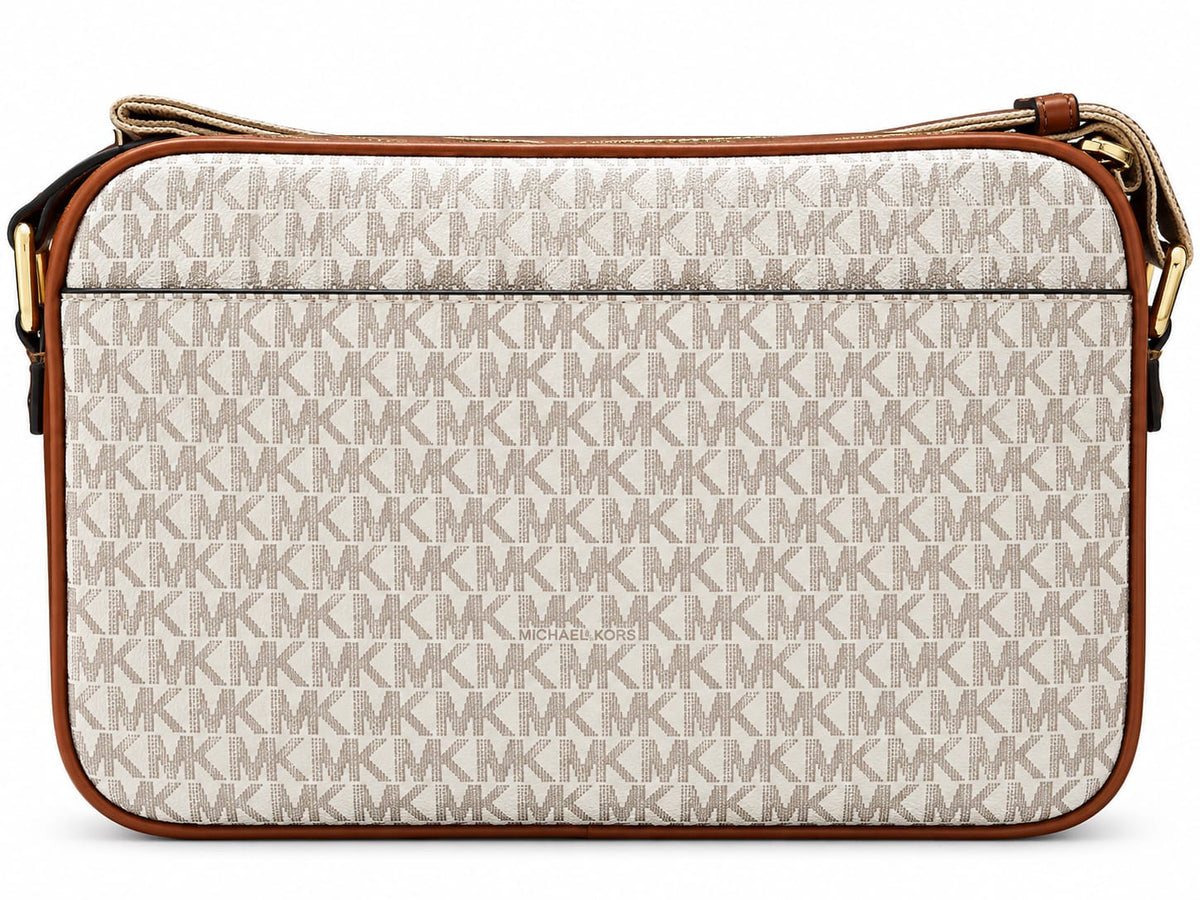 Michael Kors Women’s Signature Monogram Crossbody Bag – Brown & Beige#0016
