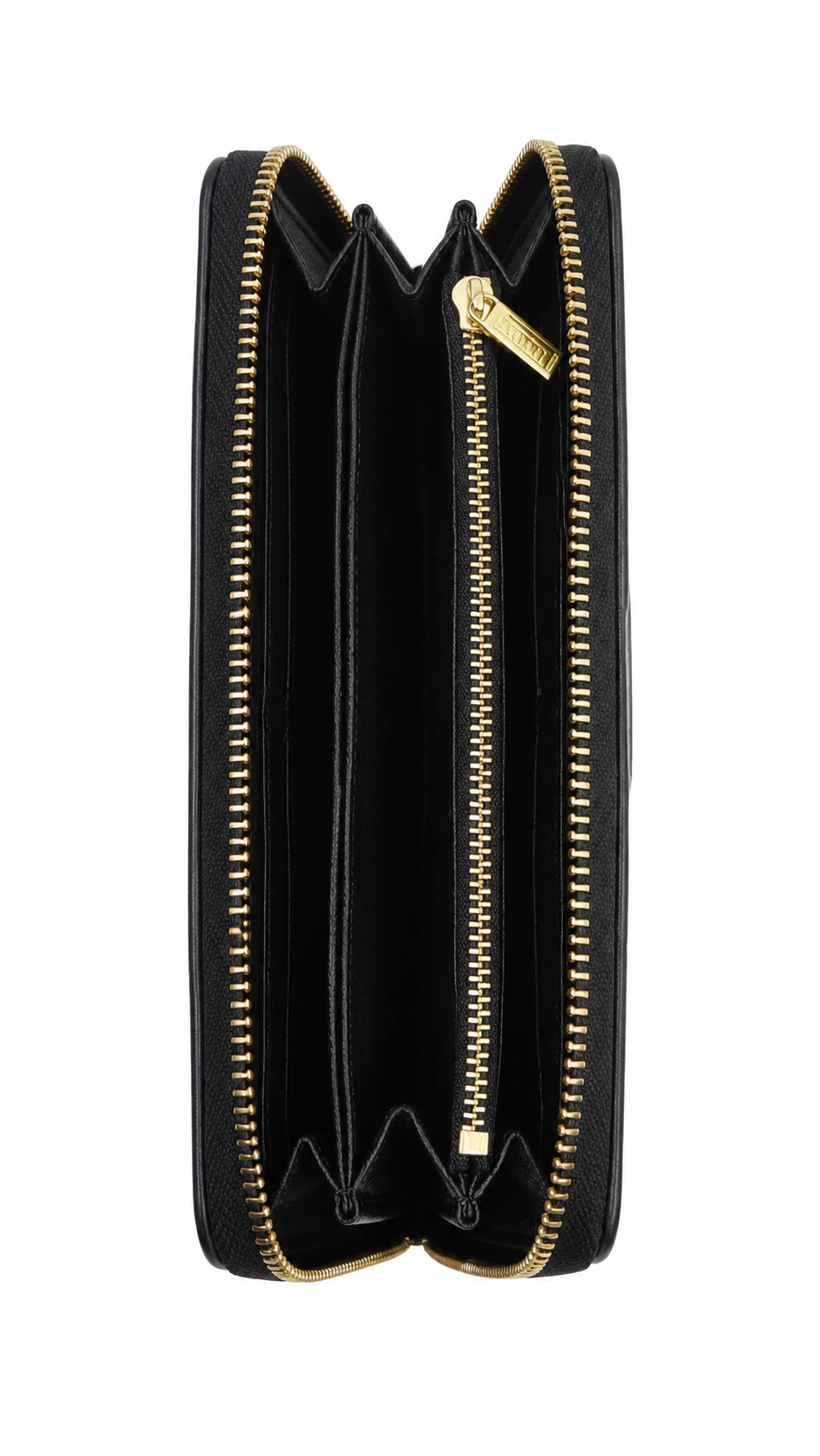 COACH Women's Signature Canvas Zip Around Wallet with Black Leather Stripe & Gold-Tone Hardware – Brown#06