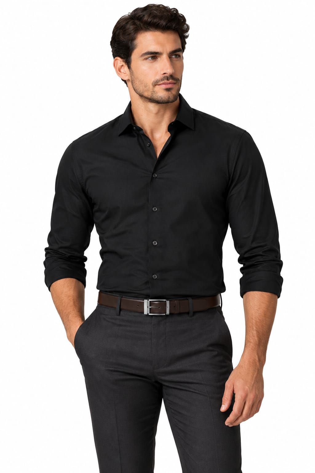 Calvin Klein Men's Reversible Leather Belt - Black/Dark Brown with Gunmetal Buckle#03