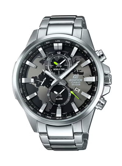 Casio Edifice EFR-303D-1AV Men's Chronograph Watch – Black Dial Analog Watch with Silver Stainless Steel Strap, Quartz Movement