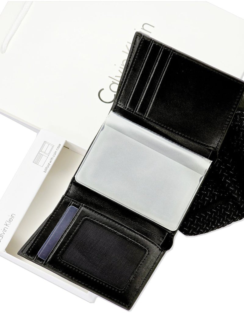 CK Monogram Trifold Black Wallet For Men #22