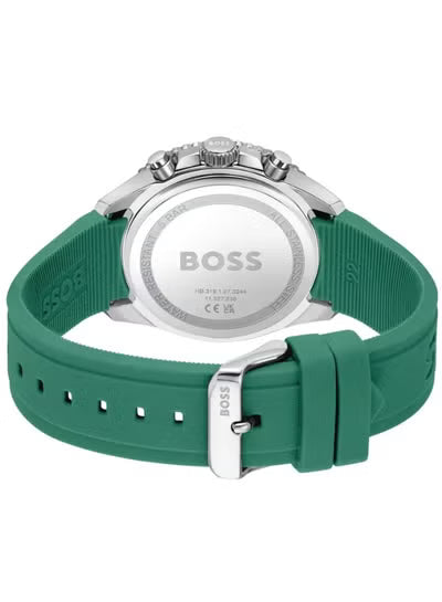 Hugo Boss Runner Men’s Watch 1514246 – Black Dial with Green Silicone Strap
