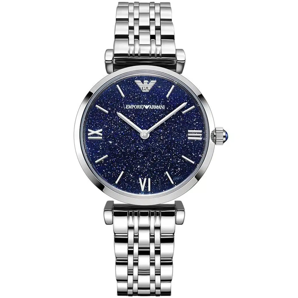 Emporio Armani Gianni T-Bar AR11091 Women’s Watch – Blue Dial Stainless Steel Elegant Fashion Watch