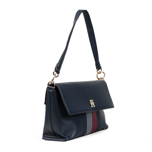 Tommy Hilfiger Logo-Appliqué Shoulder Bag Blu – Women’s Stylish Shoulder Handbag