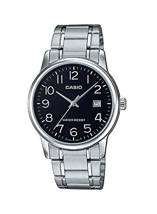 Water Resistant Stainless Steel Analog Watch MTP-V002D-1BUDF - 48 mm - Silver