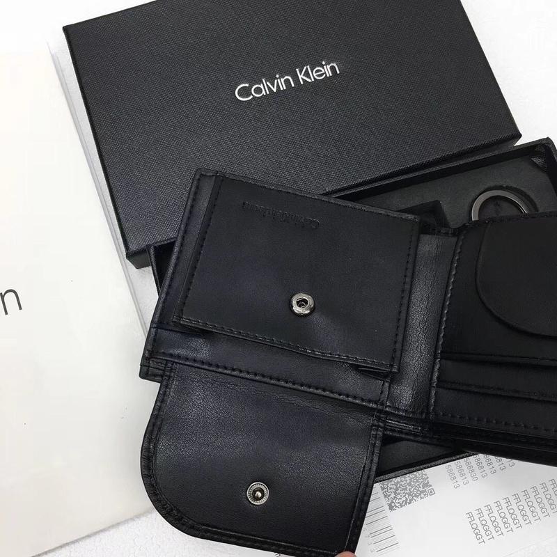 CK Black Leather Wallet-keychain Set For Men 10#