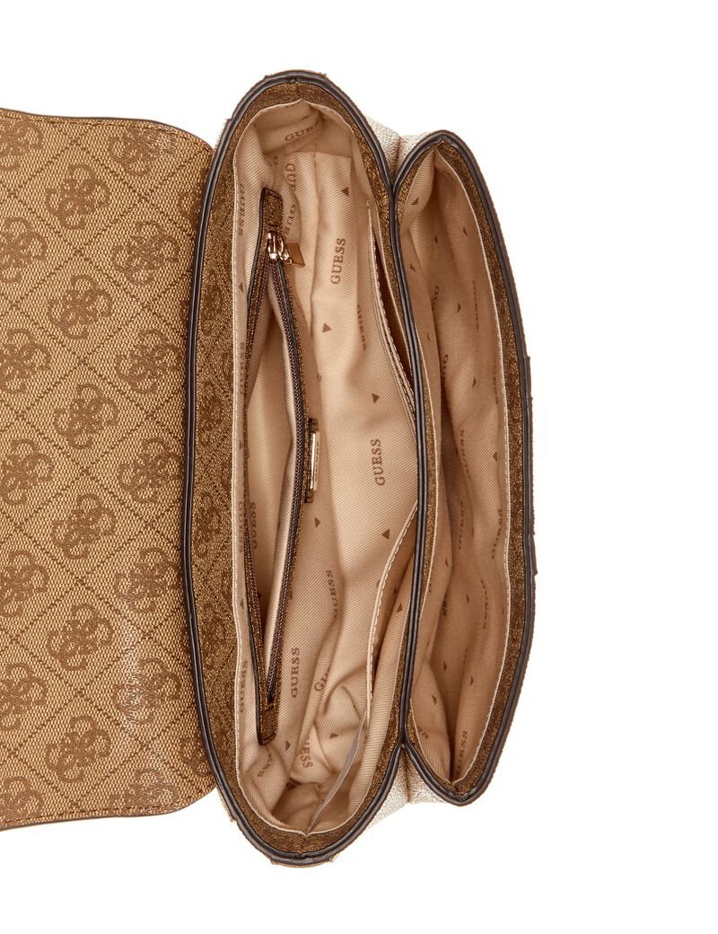 GUESS Monogram Convertible Shoulder Bag – Classic Logo Print