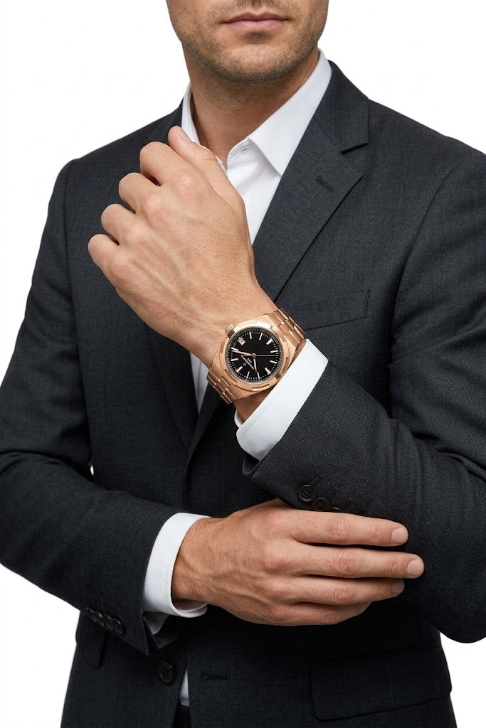 Vacheron Constantin Overseas Automatic Watch – Black Dial, Rose Gold-Tone Case and Bracelet