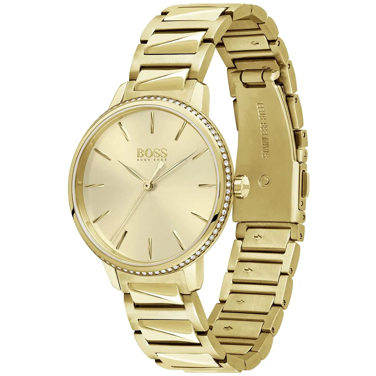 Hugo Boss Signature 1502541 Women’s Quartz Watch – Gold Dial Gold Stainless Steel Bracelet