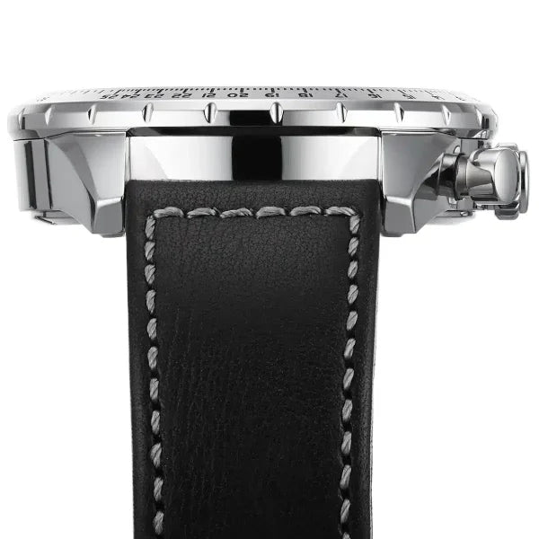 Hugo Boss Men’s Pilot Edition Chrono Watch 1513853 – Black Dial with Black Leather Strap