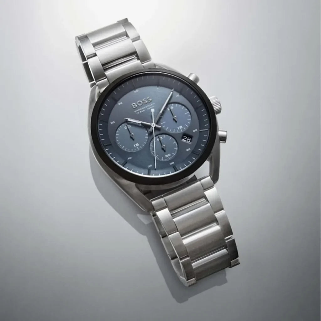 Hugo Boss Top 1514093 Men’s Quartz Watch – Blue Dial Silver Stainless Steel Bracelet