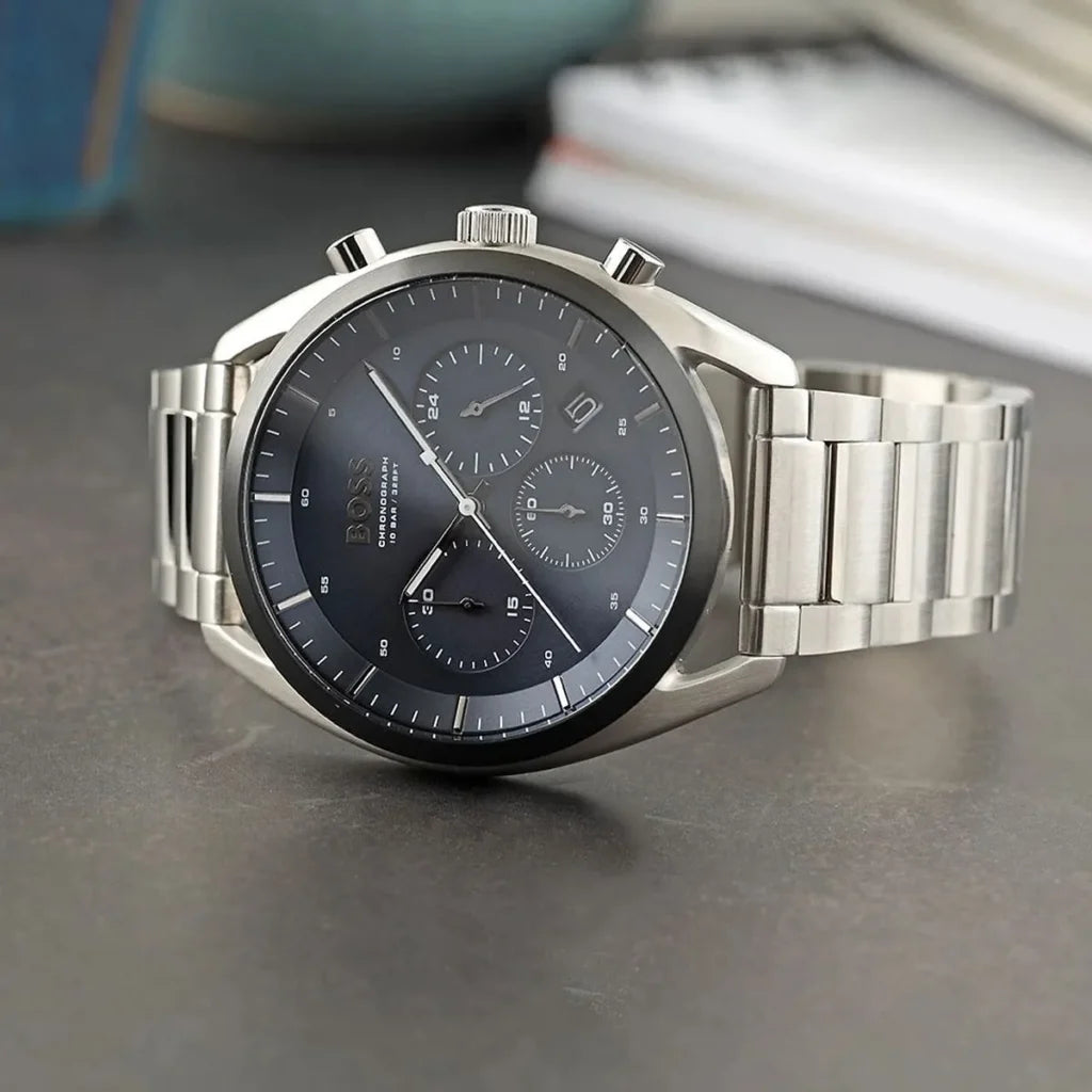 Hugo Boss Top 1514093 Men’s Quartz Watch – Blue Dial Silver Stainless Steel Bracelet