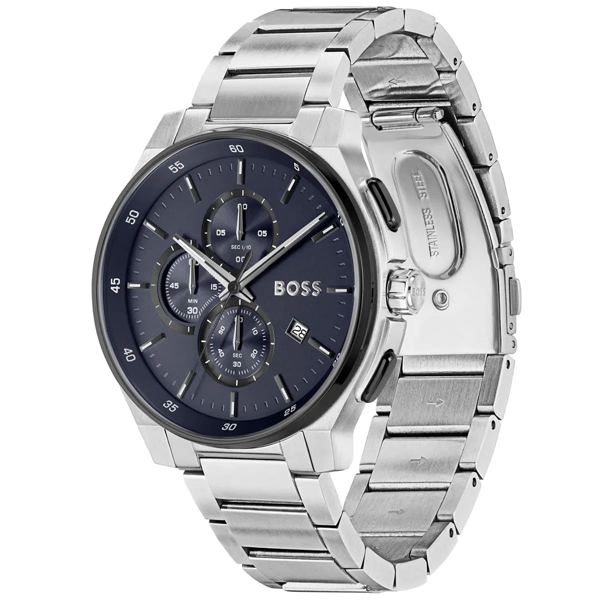 Hugo Boss Hugo Boss Peak Men’s Stainless Steel Analog Watch 1514189 – Blue Dial – 44 mm