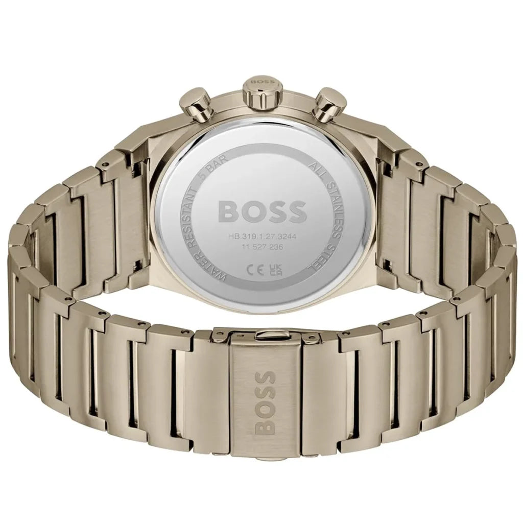 Hugo Boss Candor 1514222 Men’s Quartz Watch – Green Dial Brown Stainless Steel Bracelet