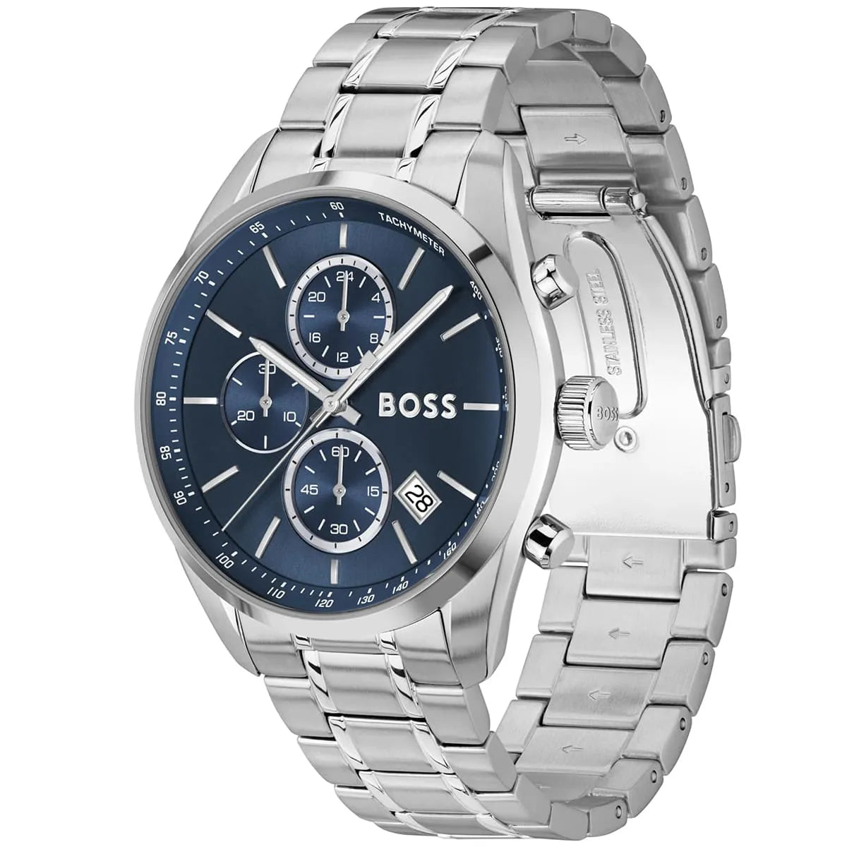Hugo Boss Men's Watch 1514226 – Blue Dial with Silver Stainless Steel Bracelet