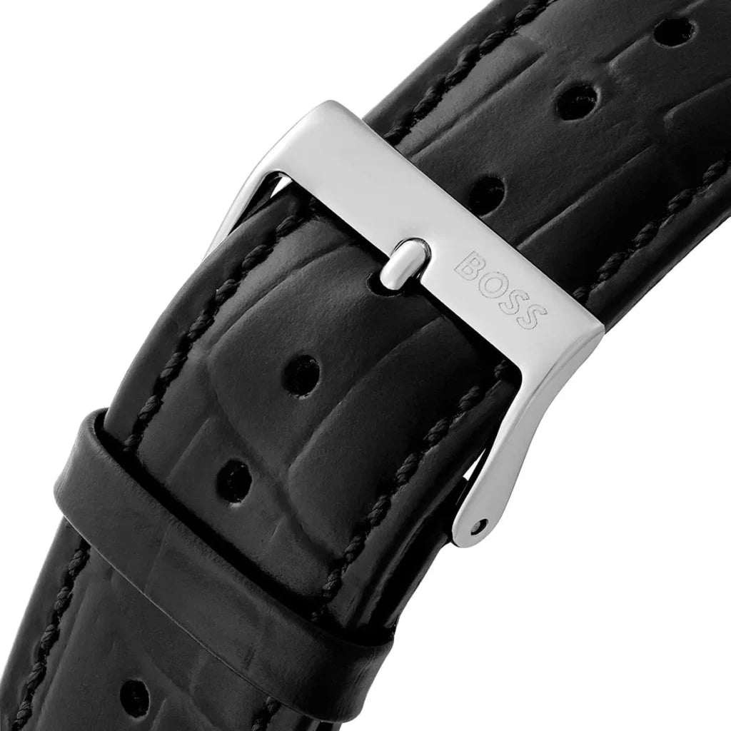 Hugo Boss Hugo Boss Principle Skeleton Men’s Automatic Watch 1514234 – Black Leather Strap – 41 mm