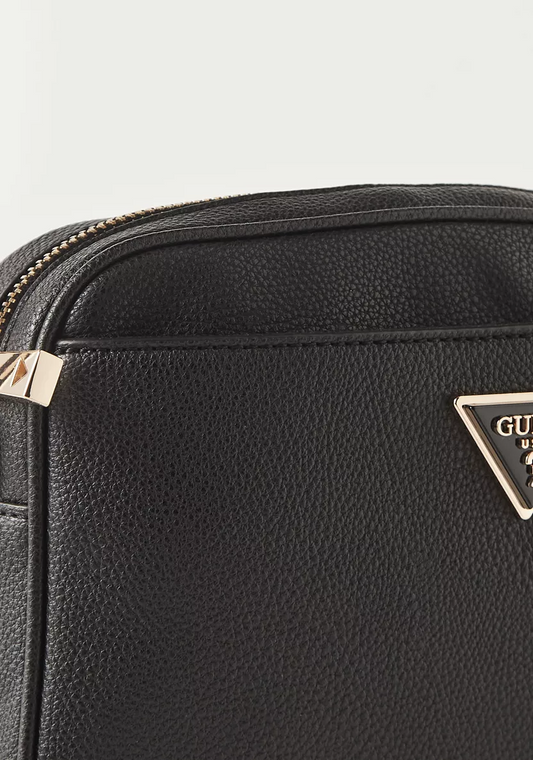 Lifestyle Crossbody Bag – Textured Design with Detachable Strap – Black