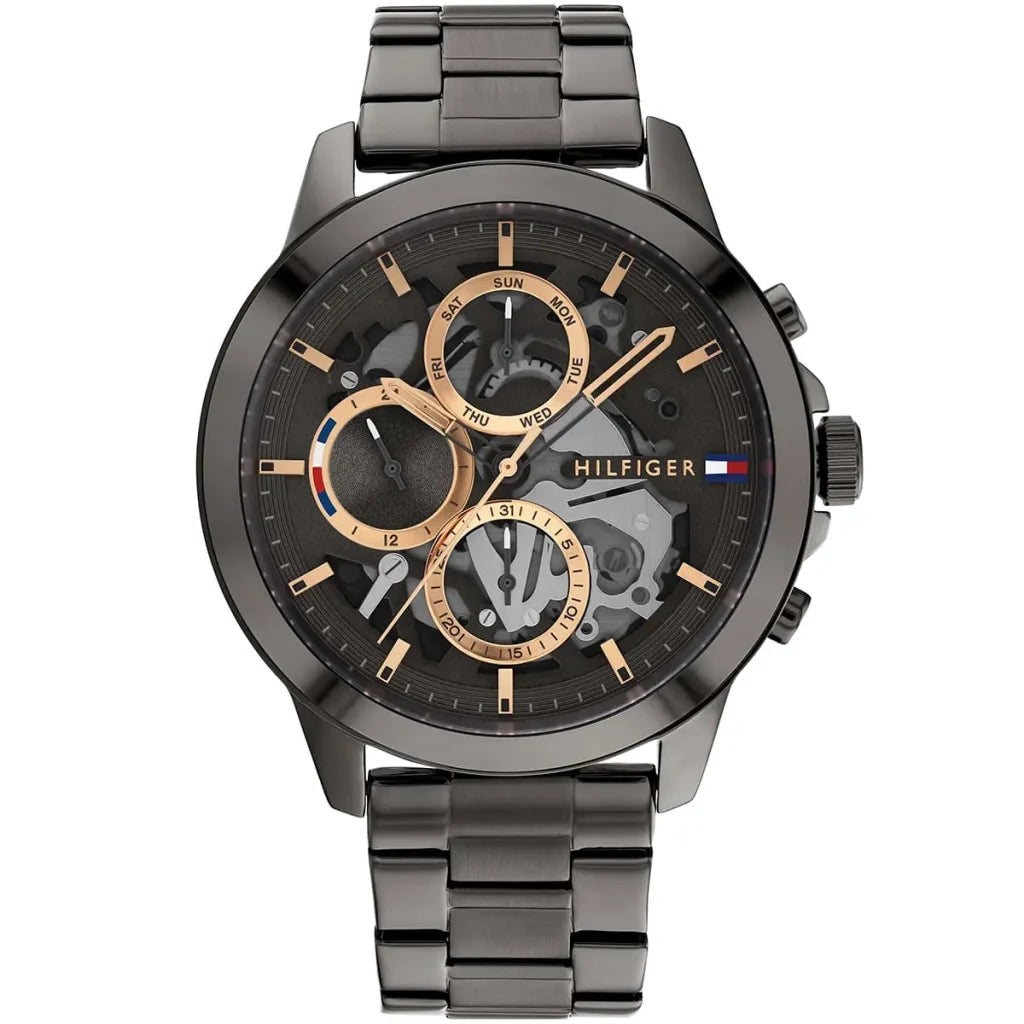 Tommy Hilfiger 1710479 Men's Watch – Stylish Gray Dial Stainless Steel Watch (Henry Collection)