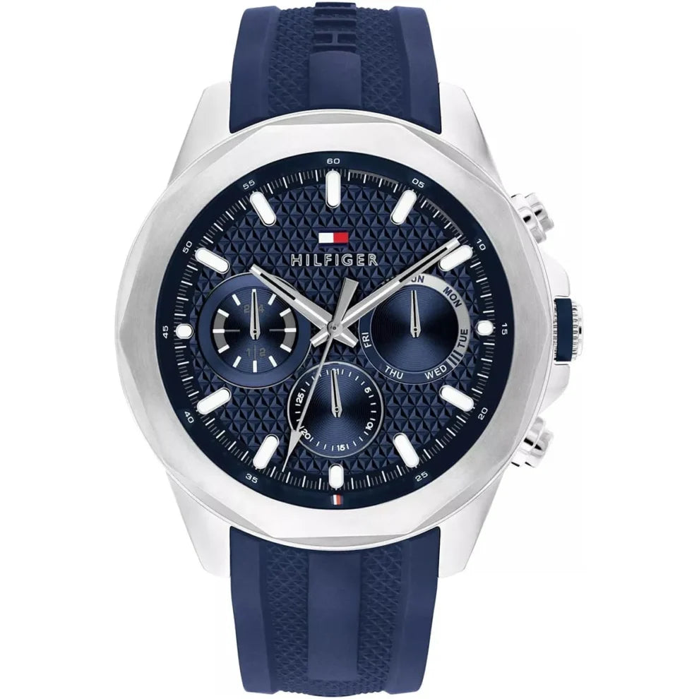 Tommy Hilfiger Lars Men’s Silicone Rubber Quartz Watch – Blue Dial & Strap (1710649)
