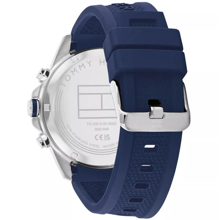 Tommy Hilfiger Lars Men’s Silicone Rubber Quartz Watch – Blue Dial & Strap (1710649)