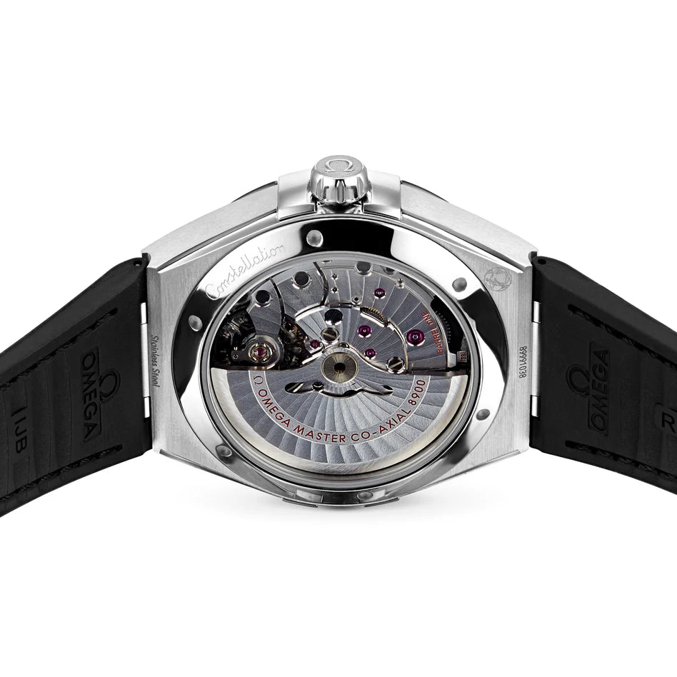 Omega Constellation Co‑Axial Master Chronometer Men’s Watch – Luxury Black Leather Strap with Silver Dial