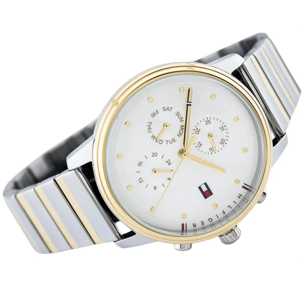 Tommy Hilfiger Blake 1781908 Women's Analog Watch – Silver Dial, Two-Tone Stainless Steel Strap & Quartz Movement