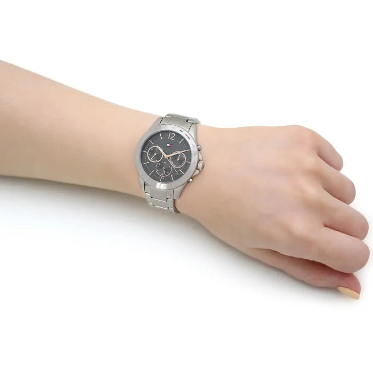 Women’s Haven 1782196 Chronograph Watch – Stainless Steel Silver/Grey Bracelet & Light Gunmetal Dial | 38mm Quartz Elegant Women’s Timepiece