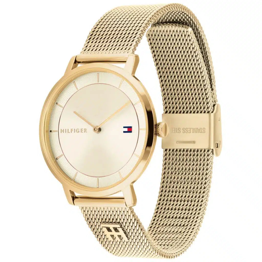 Tommy Hilfiger Women’s Elegant Gold Stainless Steel Watch – 35mm Slim Design | Model 1782286