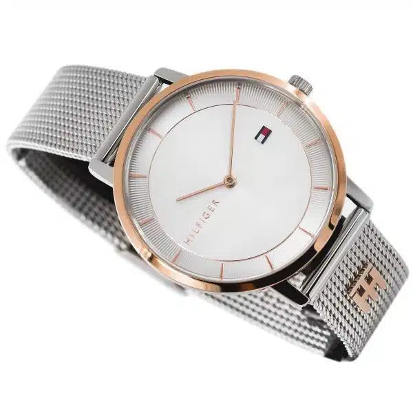 Tommy Hilfiger Tea 1782288 Women’s Silver Stainless Steel Watch – 35mm Slim Quartz Analog Timepiece