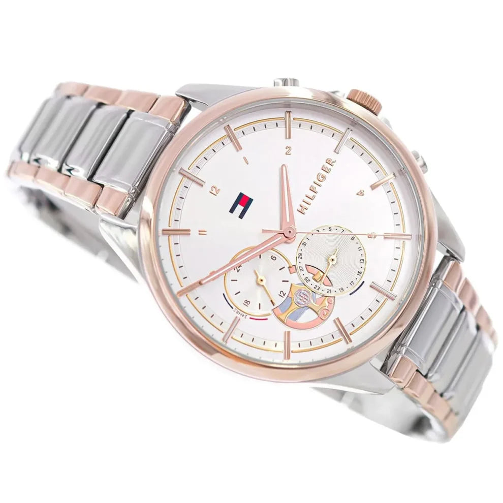 Tommy Hilfiger Quinn Women’s Watch 1782415 – Silver Dial, Stainless Steel Bracelet (Silver & Rose Gold)