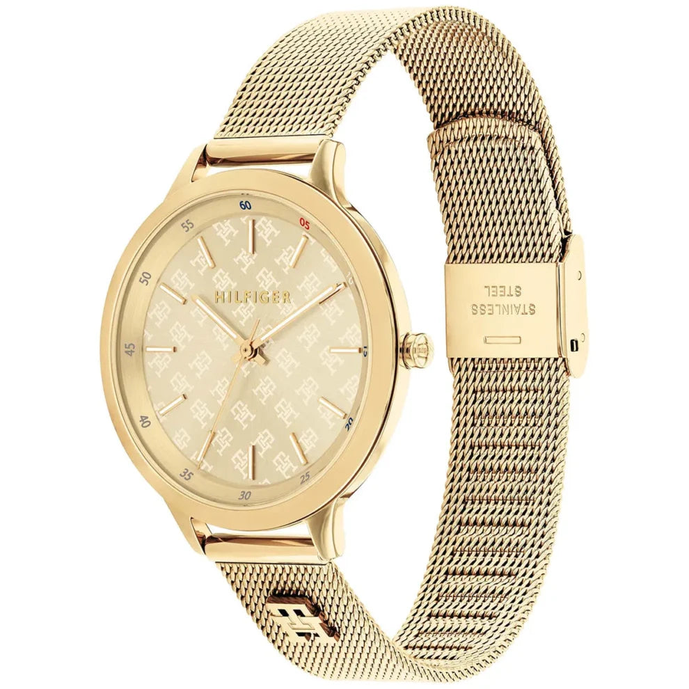 Tommy Hilfiger Iris 1782588 Women’s Watch – Gold Stainless Steel Bracelet & Dial | 36mm Ultra-Slim Quartz Elegant Timepiece