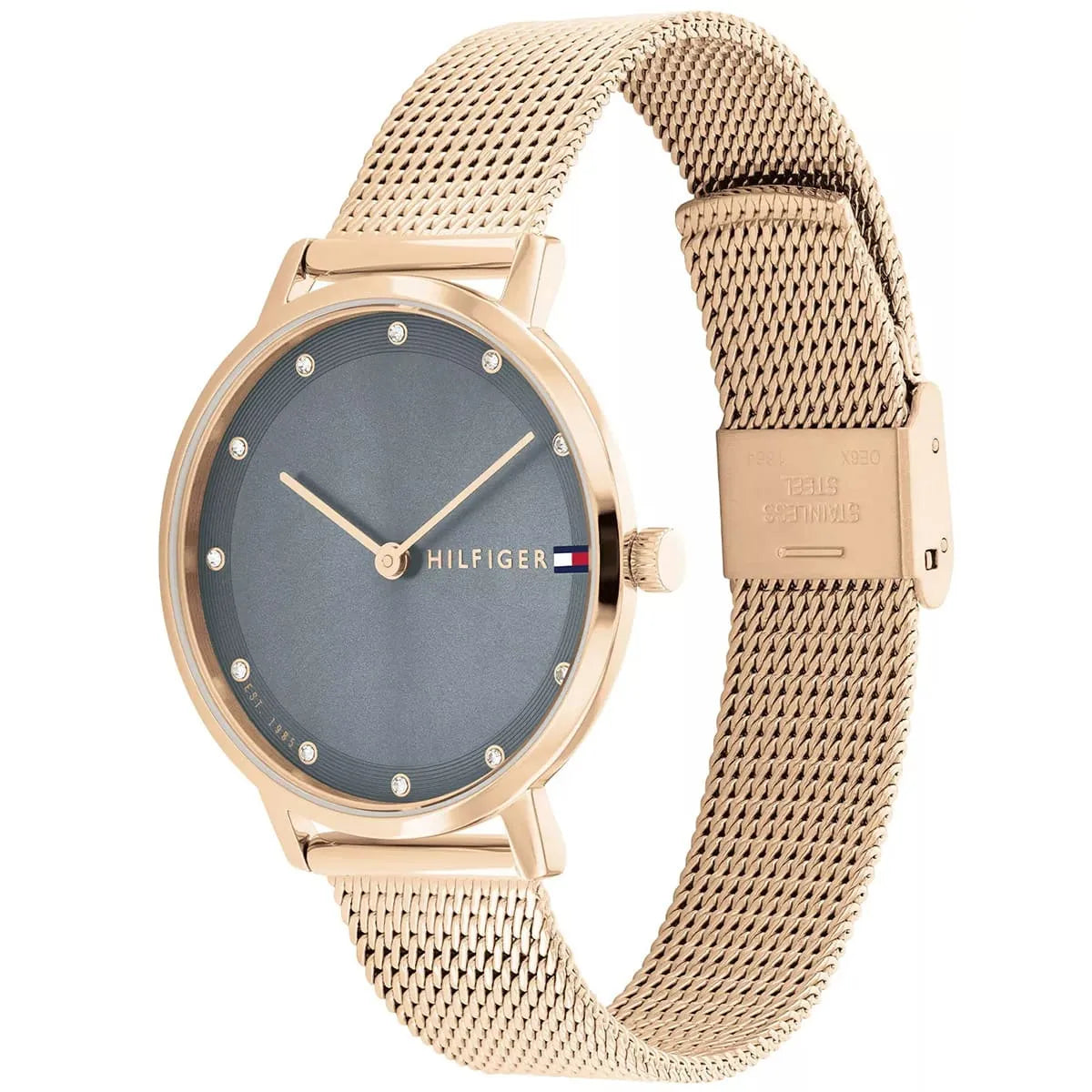 Tommy Hilfiger Tommy Hilfiger Pippa Women’s Watch 1782669 – Blue Dial with Rose Gold Stainless Steel Bracelet