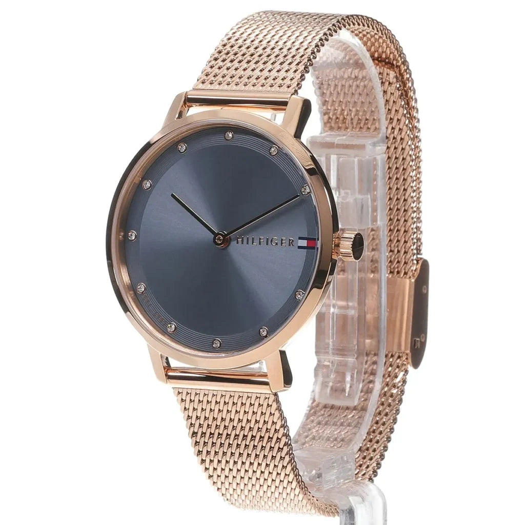 Tommy Hilfiger Tommy Hilfiger Pippa Women’s Watch 1782669 – Blue Dial with Rose Gold Stainless Steel Bracelet