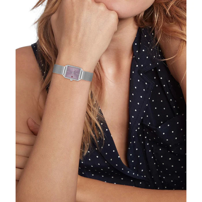 Tommy Hilfiger Women’s Stainless Steel Mesh Watch – Purple Dial, Crystal Accents (1782790)