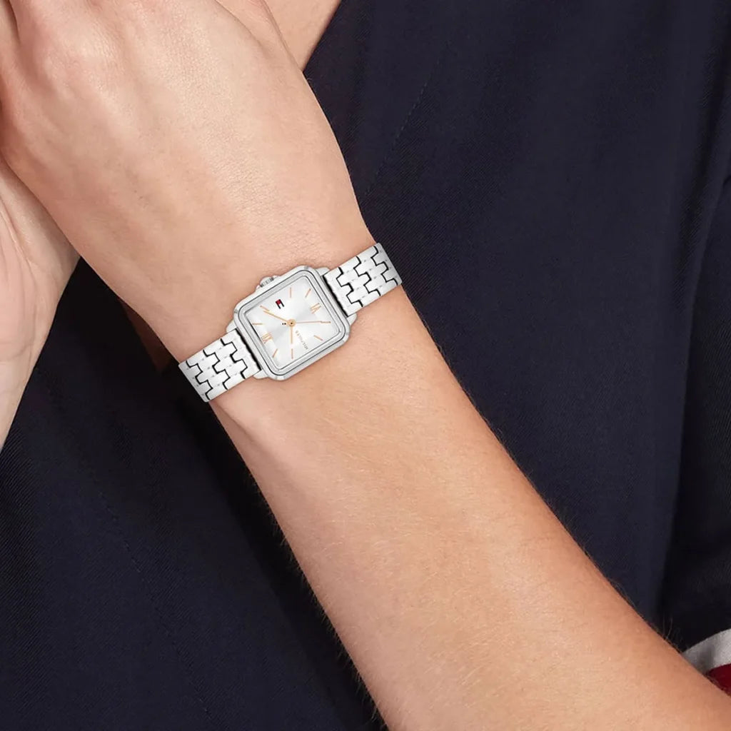 Tommy Hilfiger 1782830 Women’s Watch – Mia Silver Stainless Steel Square Dial 24mm