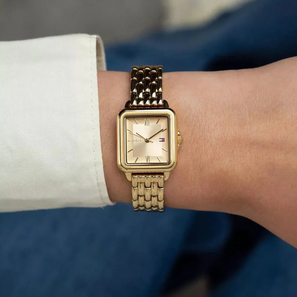 Tommy Hilfiger 1782832 Women’s Watch – Mia Gold Stainless Steel Square Design 24mm