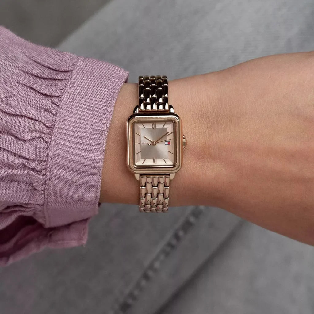Tommy Hilfiger 1782833 Women’s Watch – Mia Rose Gold Stainless Steel Square Design 24mm