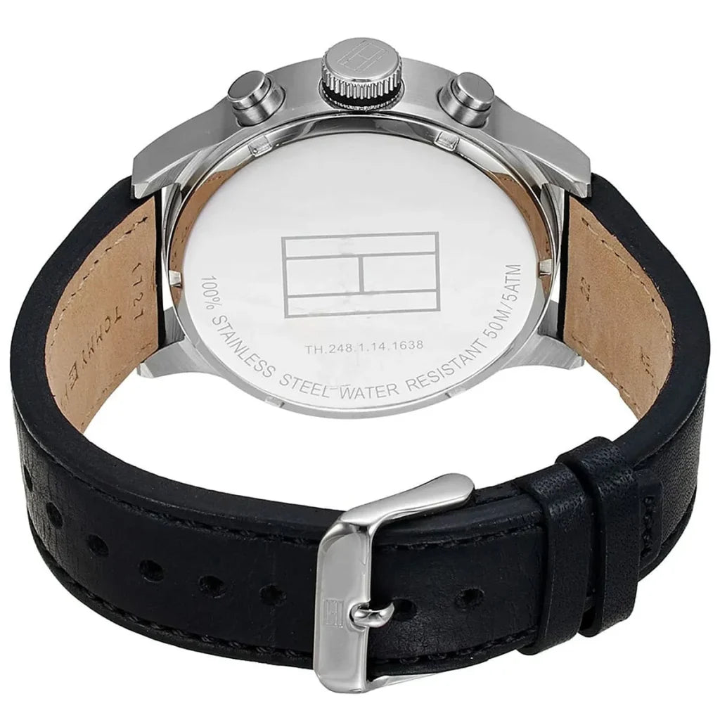 Tommy Hilfiger Men’s Watch – Model 1791050 | Classic Black Leather Design