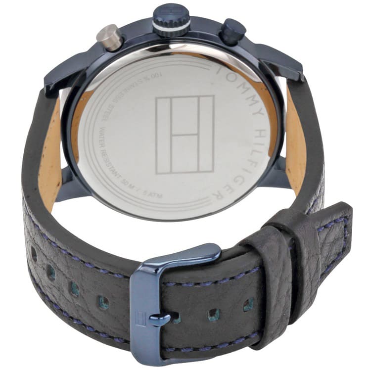 Tommy Hilfiger Jake Men's White Dial Black Leather Watch 1791235