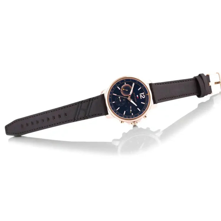 Tommy Hilfiger Men’s Watch 1791532 – Elegant Blue Dial with Brown Leather Strap