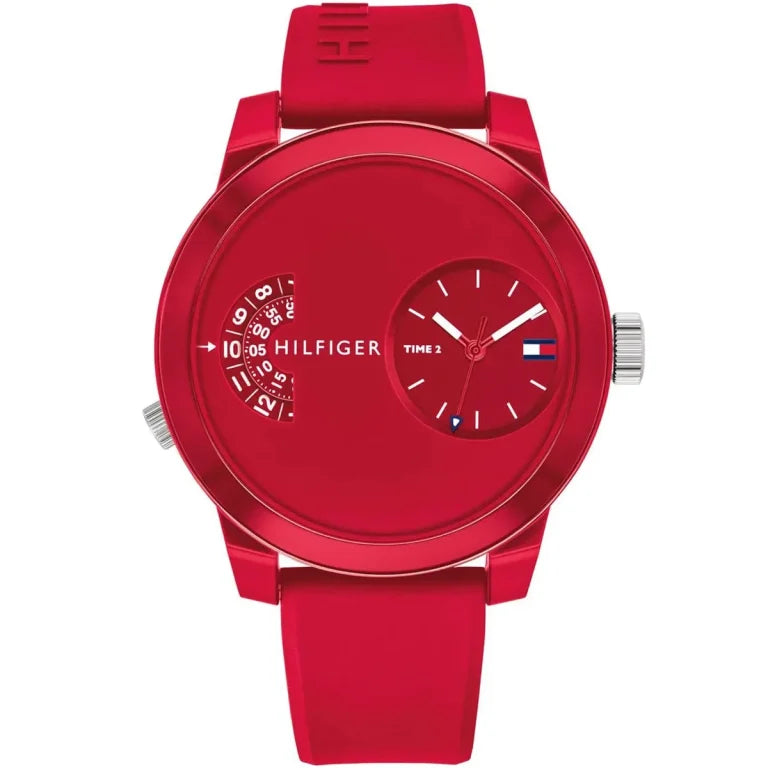 Tommy Hilfiger Men’s Sport Watch 1791557 – Red Dial with Red Silicone Strap