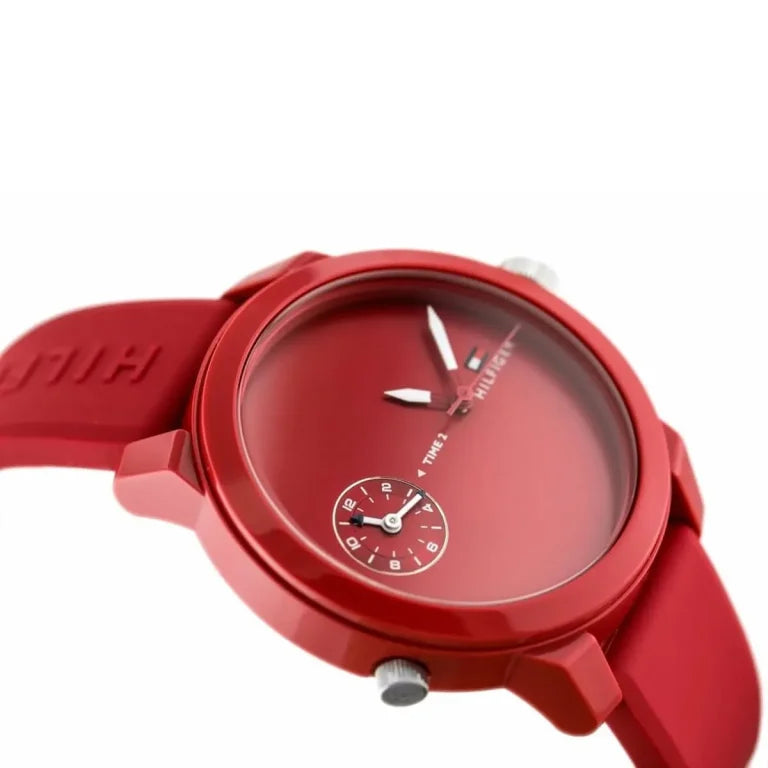 Tommy Hilfiger Men’s Sport Watch 1791557 – Red Dial with Red Silicone Strap