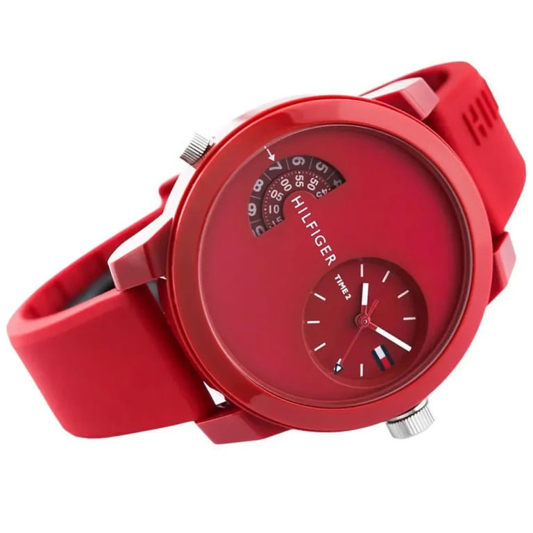 Tommy Hilfiger Men’s Sport Watch 1791557 – Red Dial with Red Silicone Strap