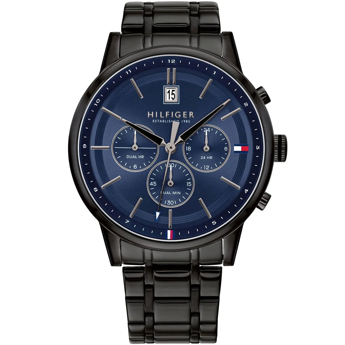 Tommy Hilfiger Kyle 1791633 Men’s Quartz Watch – Blue Dial Black Stainless Steel Bracelet