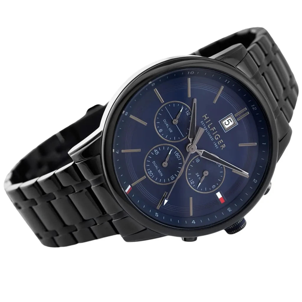 Tommy Hilfiger Kyle 1791633 Men’s Quartz Watch – Blue Dial Black Stainless Steel Bracelet