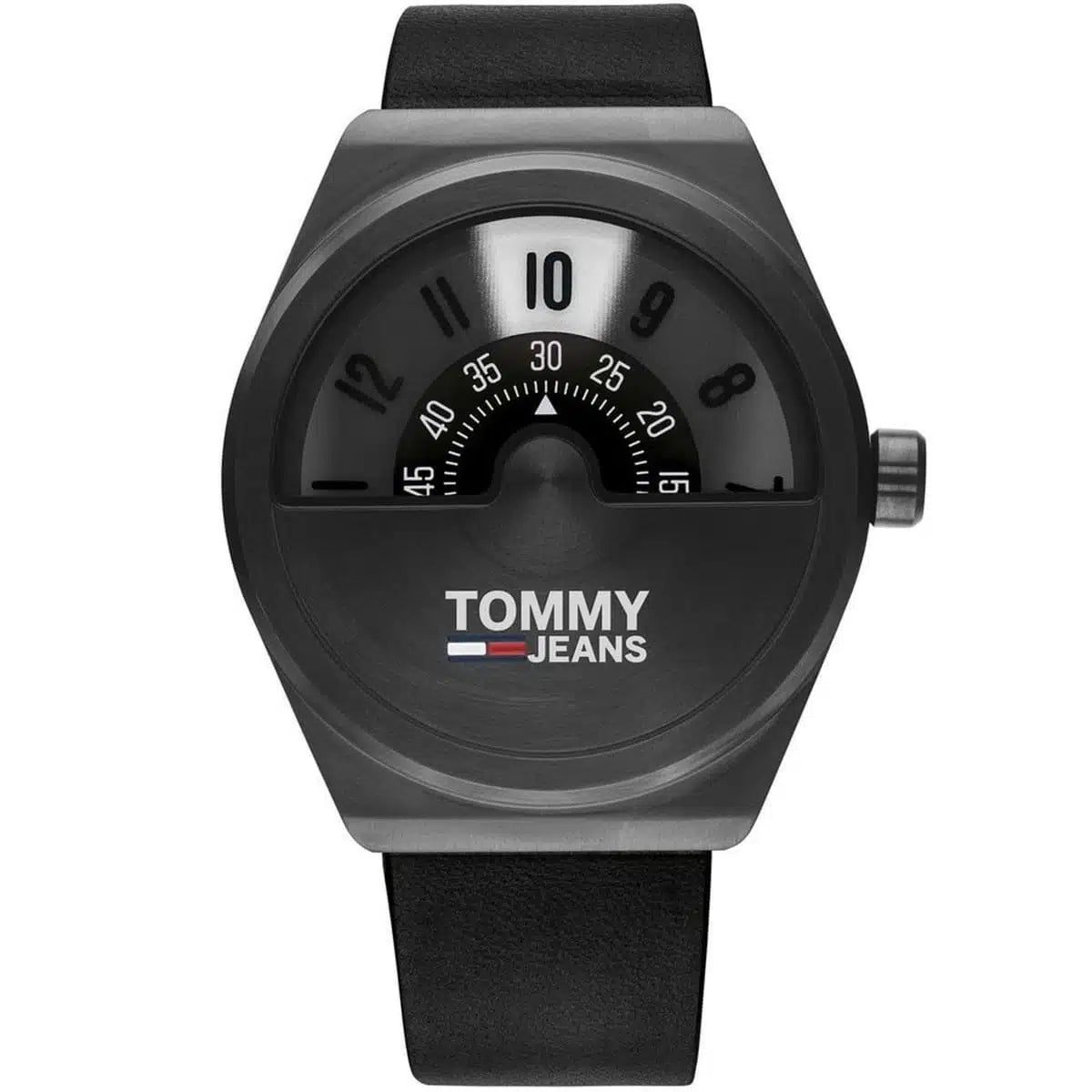 Tommy Hilfiger Monogram 1791773 Men's Analog Watch – Black Dial, Genuine Leather Strap & Quartz Movement