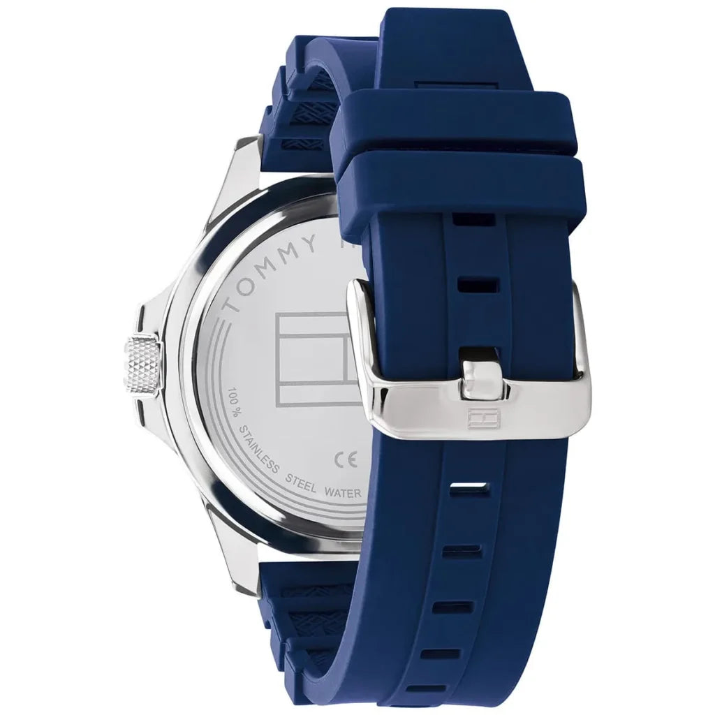Tommy Hilfiger Ryan Men's Blue Silicone Strap Analog Quartz Watch 46mm – 1791991